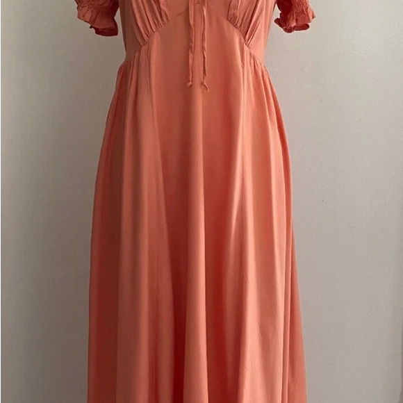 Patrons of Peace Coral Midi Dress - Picture 3 of 3